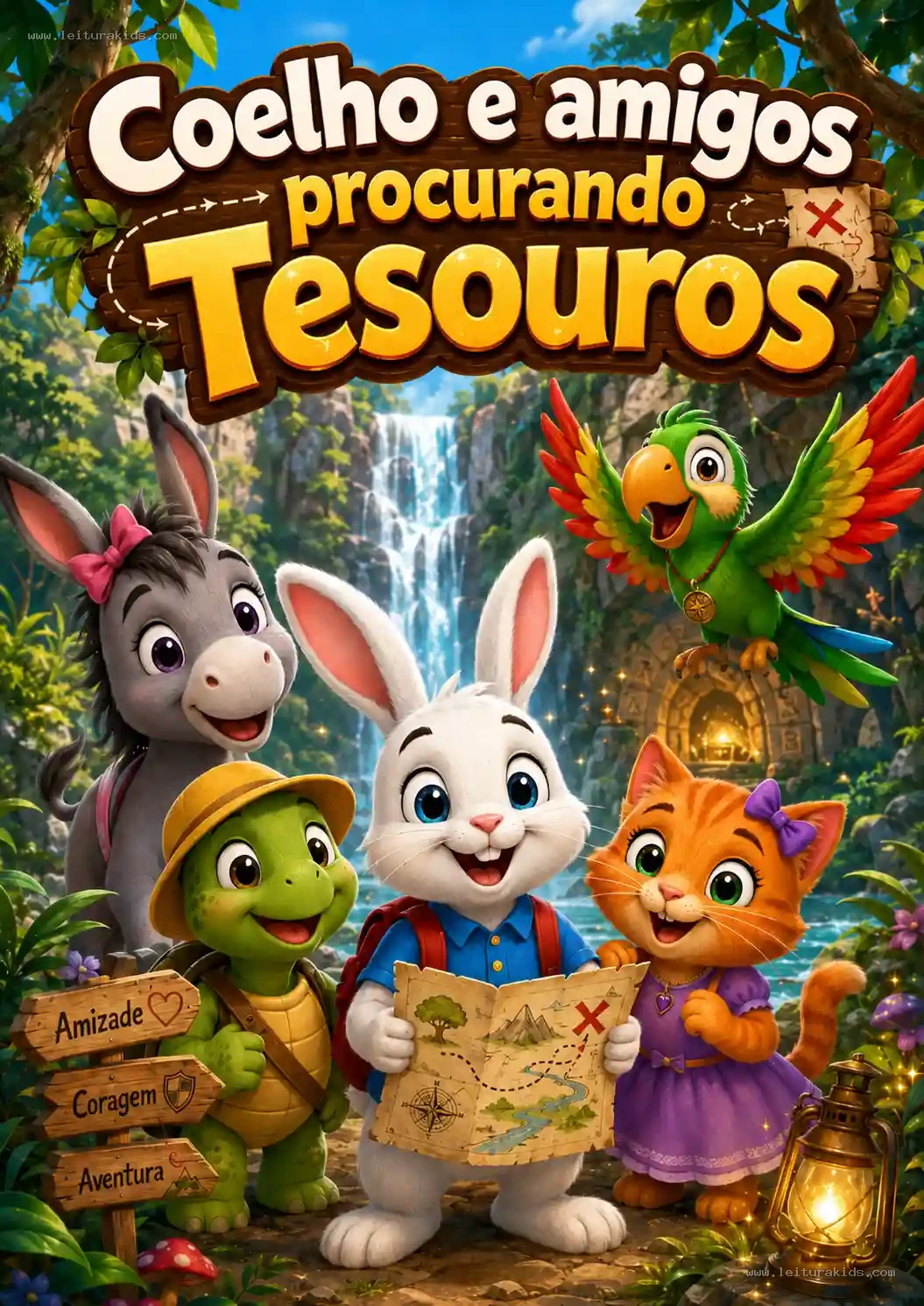 Coelho e Amigos Procurando Tesouros