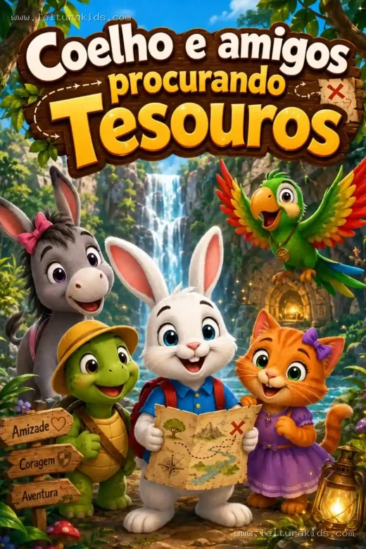 Coelho e Amigos Procurando Tesouros