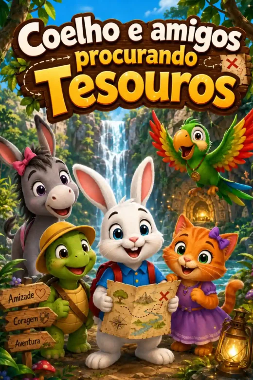 Coelho e Amigos Procurando Tesouros